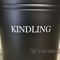 Wording "Kindling" on the Front of the Bucket