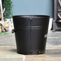 Side View of the Black Contemporary Kindling Bucket