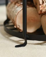 Close-Up of Feet for Black Contemporary Open Log Rack 