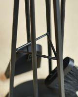 Close Up Of Black Contemporary "Pyramid" Companion Set Structure Close Up Of Black Contemporary "Pyramid" Companion Set Structure