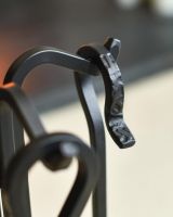 Close Up Of Black Contemporary "Quad Stand" Four Piece Companion Set Detailing