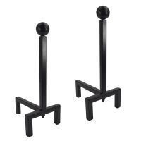 Black Contemporary Steel Fire Dogs
