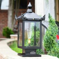Black Contemporary Victorian Pillar Light