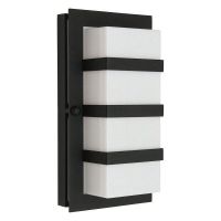 Black Contemporary "Woodbury" Striped Outdoor Wall Light