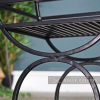 Close-up of the Black Finish on the Curved Log Holder Close-up of the Black Finish on the Curved Log Holder