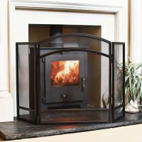 Black Curved Three Fold Fireguard Black Curved Three Fold Fireguard