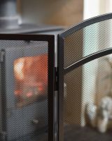 Close-Up of Arched Design on Black Three Fold Fireguard Close-Up of Arched Design on Black Three Fold Fireguard