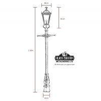 Black Dorchester Lamp Post & Lantern Set 2.3m Black Dorchester Lamp Post & Lantern Set 2.3m