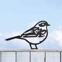 Black Dunnock Steel Fence Topper in Situ