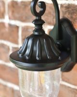 Close up of top of wall light Close up of top of wall light