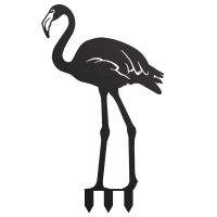 Black Flamingo Sheet Steel Silhouette with Spikes