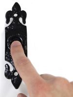 "Astwood Place" Black Fleur De Lys Iron Bell Push "Astwood Place" Black Fleur De Lys Iron Bell Push