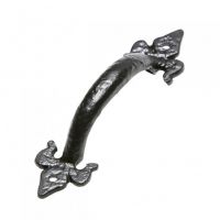 Black Fleur De Lys Iron Pull Handle