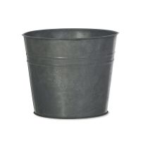 Plant Bucket Planter in a Black Galvanised Steel