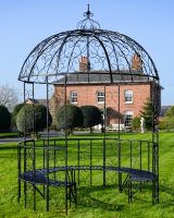 "Kensington" Domed Wrought Iron Gazebo in a Midnight Black Finish