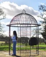 Black Gazebo With Person For Scale 