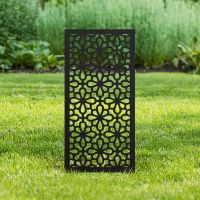 Black Geometric Floral Garden Screen Black Geometric Floral Garden Screen