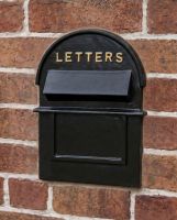 Black & Gold Grosvenor Telescopic Post and Parcel Box on a wall Black & Gold Grosvenor Telescopic Post and Parcel Box on a wall