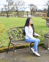 Scale Shot of Black & Gold Rose Design Bench