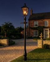 Black Gothic Lamp Post & Lantern Set 3.25m digital illustration at night Black Gothic Lamp Post & Lantern Set 3.25m digital illustration at night