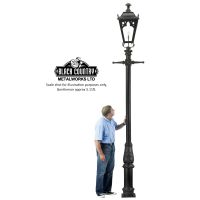 Black Gothic Lamp Post & Lantern Set 3.7m Black Gothic Lamp Post & Lantern Set 3.7m