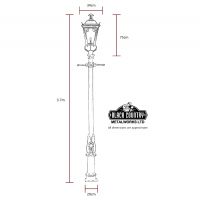 Black Gothic Lamp Post & Lantern Set 3.7m Black Gothic Lamp Post & Lantern Set 3.7m