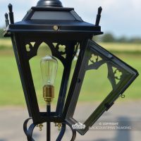 Front opening Door on the Black Gothic Pillar Light Lantern