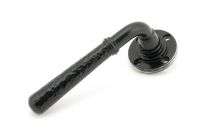 Black Hammered Lever Door Handle on Art Deco Rose Back