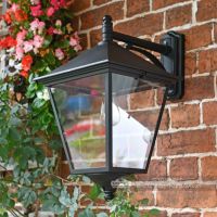 "Brooksby" Large Black Simplistic Suspended Victorian Wall Lantern "Brooksby" Large Black Simplistic Suspended Victorian Wall Lantern