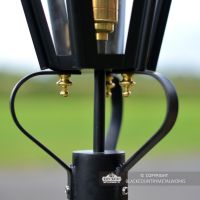 Black Hexagonal Pillar Light and Lantern Set 76cm