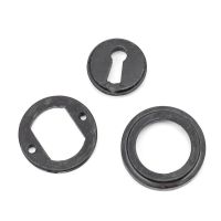 Black Iron Beeswax Round Art Deco Escutcheon Parts Black Iron Beeswax Round Art Deco Escutcheon Parts