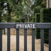 Black Iron Private Sign Digital Illustration