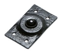 Black Iron Square Bell Push