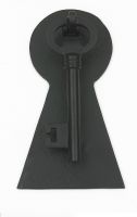 Black Iron Key Door Knocker with Back Plate