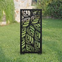 Black Leaf Pattern Garden Screen  Black Leaf Pattern Garden Screen
