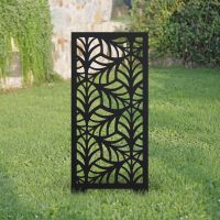 Black Leaf Pattern Decorative Garden Screen Black Leaf Pattern Decorative Garden Screen