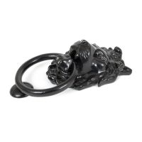 Black Lion Head Door Knocker Side