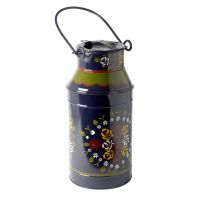 Standard Blue Hand Painted Narrow Boat Milk Churn Planter