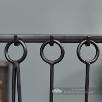 Black Modern Log Holder With Tools Looped Handles