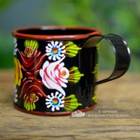 Black Narrow Boat Mug in a Hand Painted Finish Black Narrow Boat Mug in a Hand Painted Finish
