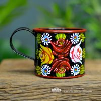 Narrow Boat Mug Hand Painted in Black  Narrow Boat Mug Hand Painted in Black
