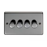 Quad Dimmer Light Switch Finished in a Black Nickel