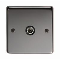 TV Socket Finished in a Black Nickel