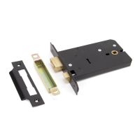 Oak & Black Iron Rim Lock and Knob Set internals Oak & Black Iron Rim Lock and Knob Set internals