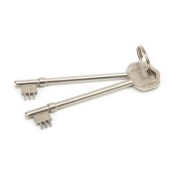 Oak & Black Iron Rim Lock and Knob Set keys Oak & Black Iron Rim Lock and Knob Set keys