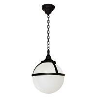 "Margate" Black Opaque Globe Chain Hanging Light