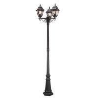"Sheringham" Black Ornate Triple Headed Lamp Post 2.3m