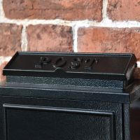 "Post" on the Letter Flap on the Top of the Post Box