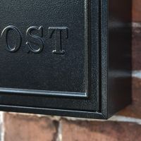 Close-up of the Finish on the Black "Oxford" Wall Mounted Post Box