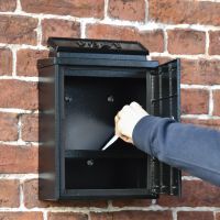 Front Opening door on the Black "Oxford" Wall Mounted Post Box